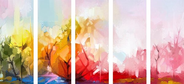 Tablou 5-piese natura abstractă