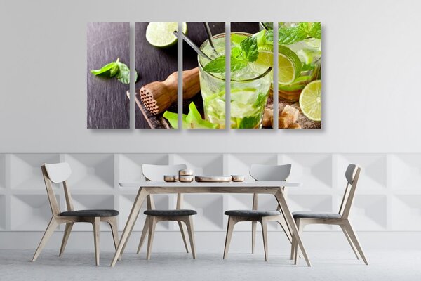 Tablou 5-piese Mojito delicios