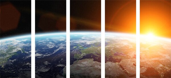 Tablou 5-piese vedere la planetă din univers
