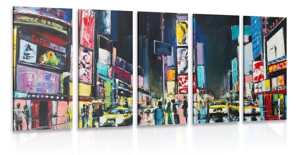 Tablou 5-piese New York colorat