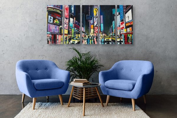 Tablou 5-piese New York colorat