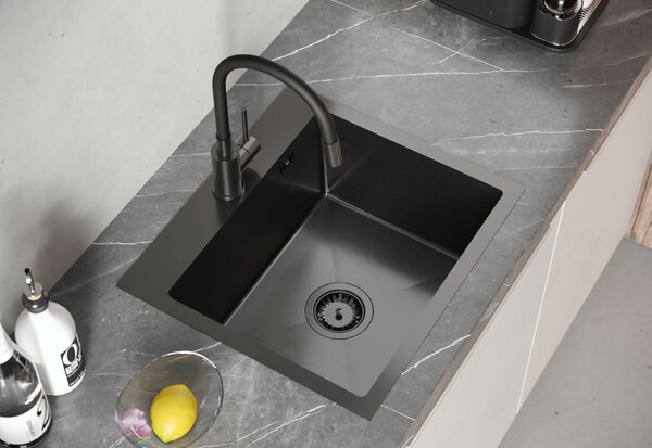 Quadron Luke chiuvetă cu accesorii 58x45 cm ZH5845PVDBLM