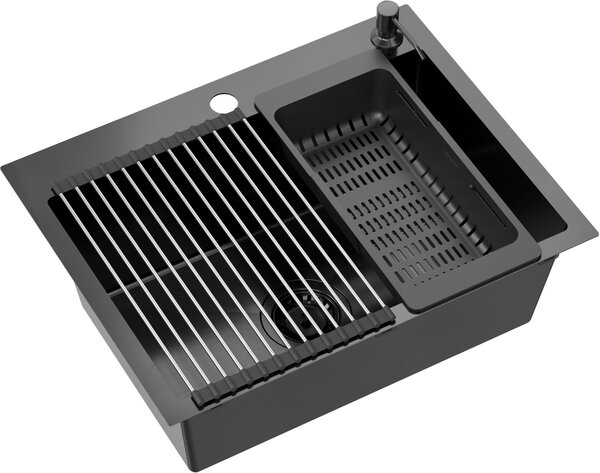 Quadron Luke chiuvetă cu accesorii 58x45 cm ZH5845PVDBLM