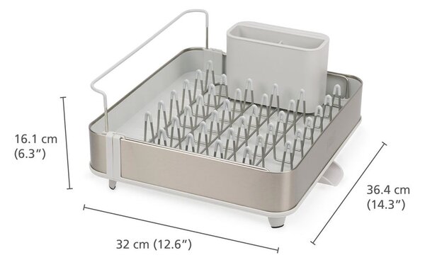 Scurgător de vase argintiu din metal Extend – Joseph Joseph