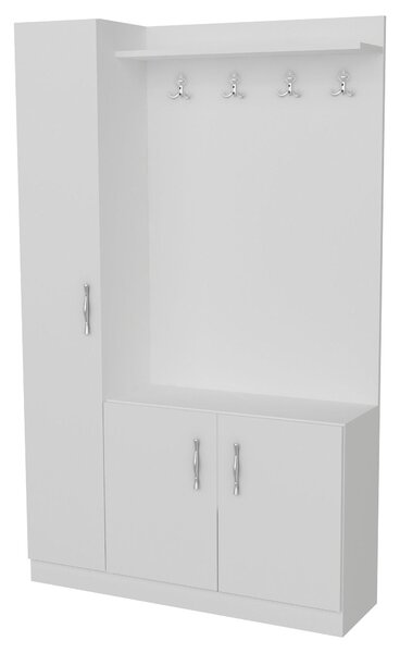 Mobilier hol NATUREL, alb, PAL melaminat, 110x32x180 cm