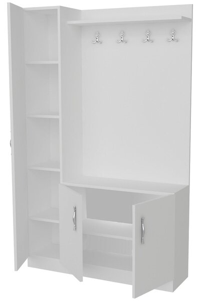 Mobilier hol NATUREL, alb, PAL melaminat, 110x32x180 cm