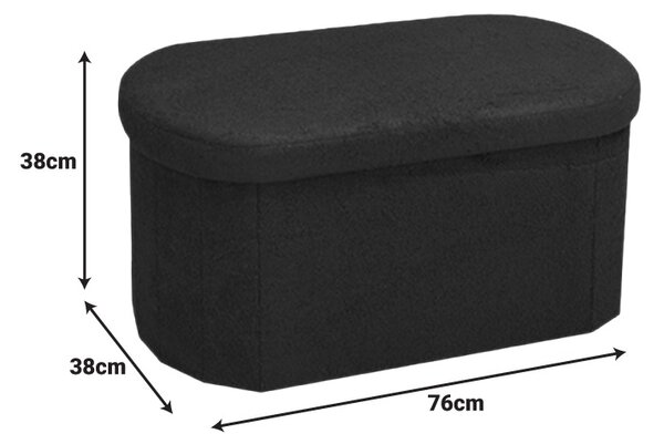 Bancuta hol cufar cu depozitare Ottoman Otto boucle Gri inchis 76x38x38 cm