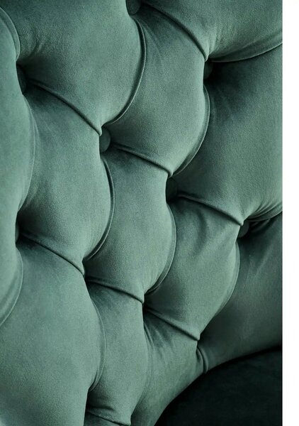 Scaun tapitat MIYA, verde/negru, stofa catifelata, 54x60x100 cm