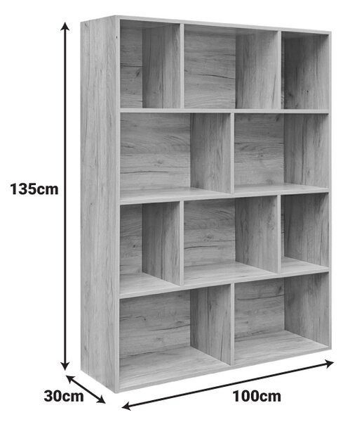 Biblioteca Evergin Natural 100x30x135 cm