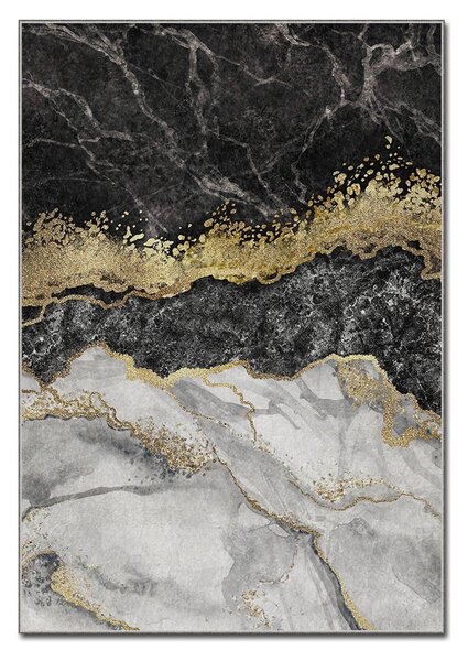 Covor, 80x140 cm, forma dreptunghiulara, poliester, efect de marmura