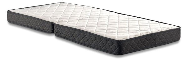 Pat pliabil XL Katlanir 90x200, stejar/negru, placaj/metal, cu saltea