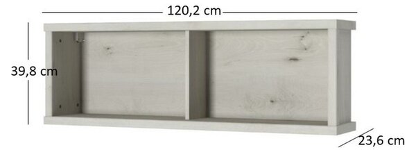 Raft NONELL, alb, PAL laminat, 120x24x40 cm
