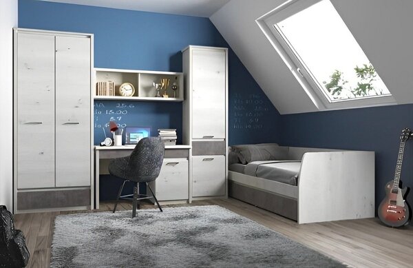 Raft NONELL, alb, PAL laminat, 120x24x40 cm
