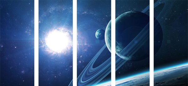 Tablou 5-piese planeta în universul
