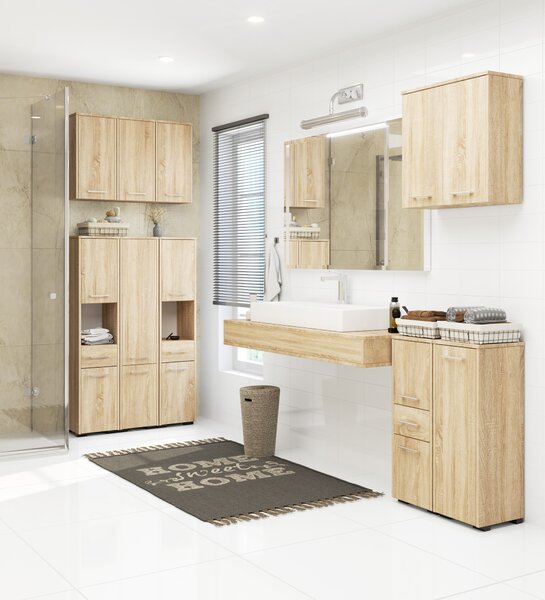 Dulap de baie suspendat Farid TYP5 (Stejar sonoma). Promo -20%. 1069547