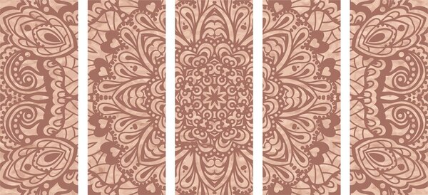 Tablou 5-piese Mandala florală