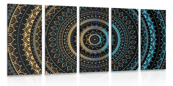 Tablou 5-piese Mandala cu modelul de soare