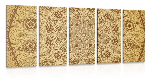 Tablou 5-piese Mandala ornamentală cu dantelă