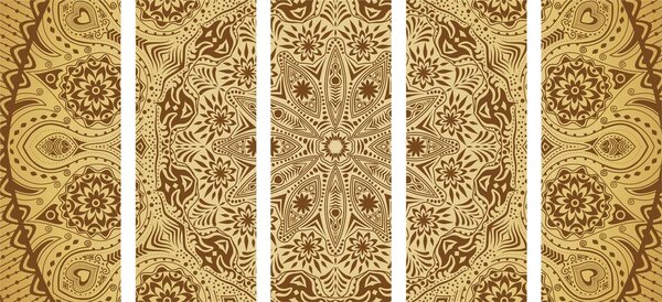 Tablou 5-piese Mandala ornamentală cu dantelă
