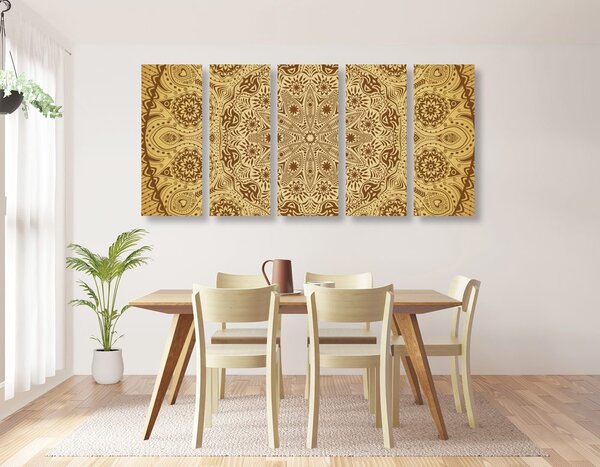 Tablou 5-piese Mandala ornamentală cu dantelă