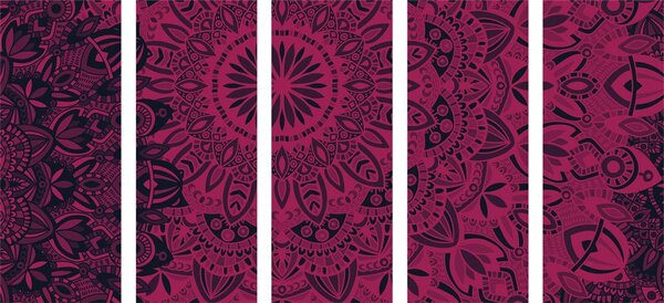 Tablou 5-piese Mandala elegantă