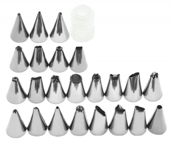 Set capete decorare prajituri, 23 forme, 1,8 x 3,2cm, argintiu