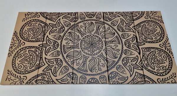 Tablou 5-piese Mandala cu model natural abstract
