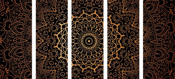 Tablou 5-piese Mandala vintage în stil indian