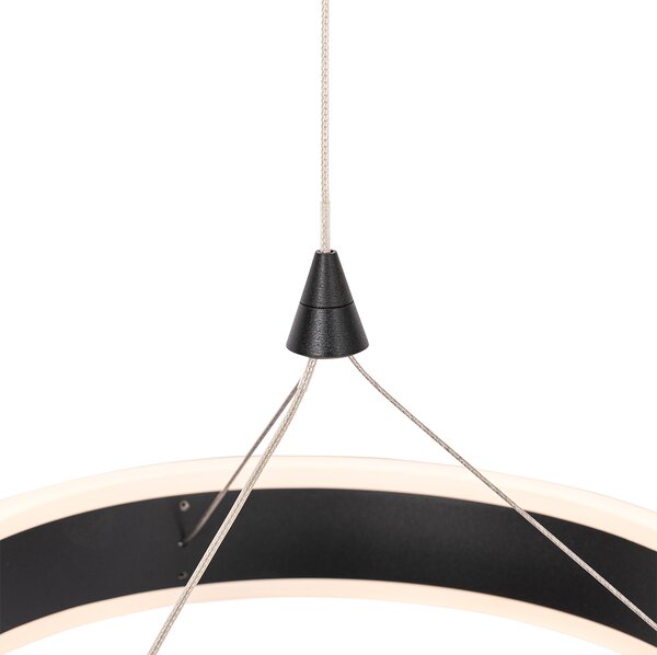 Lampă suspendată neagră rotundă cu LED cu dimmer în 3 trepte cu 3 lumini - Lyani
