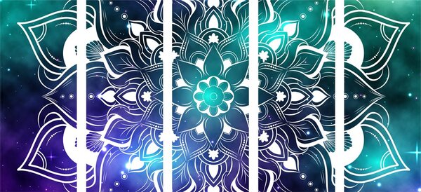 Tablou 5-piese Mandala modernă cu un model oriental