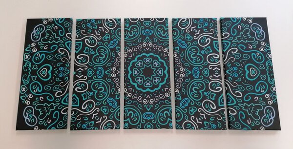 Tablou 5-piese Mandala iubirii