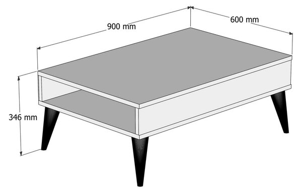 Masuta cafea Best, alb, PAL melaminat, 90x60x35 cm