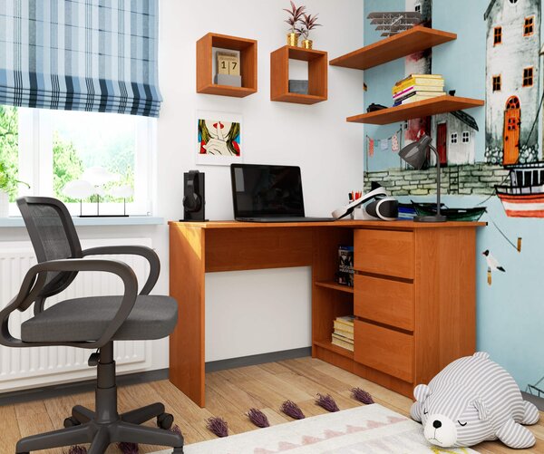 Masă PC de colț Bodhi (arin) (D). Promo -18%. 1068918