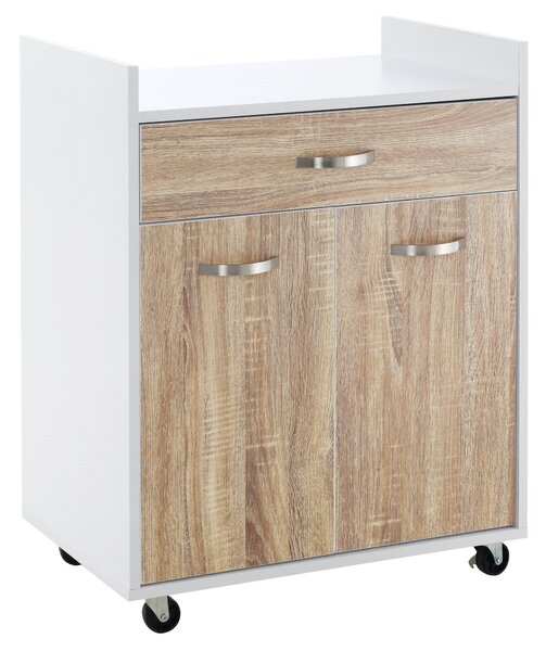 HOMCOM Cărucior Bucătărie Compact cu Dulap și Sertar, Mobilier Multifuncțional, 60x40x77cm, Design Modern | Aosom Romania