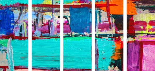 Tablou 5-piese pictură abstractă
