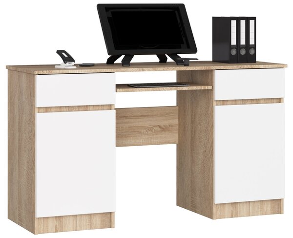 Masă PC Aranandose (stejar sonoma + alb). Promo -21%. 1117051