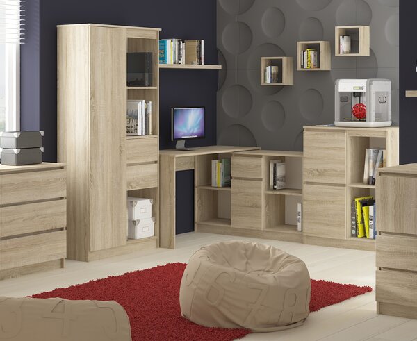 Masă PC de colț Bahadur (stejar sonoma). Promo -20%. 1117053