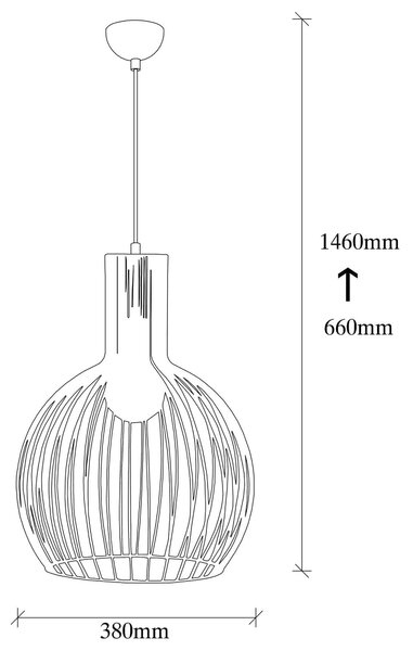 Lustra FELLINI MR 756, negru, metal, 38x66-146 cm