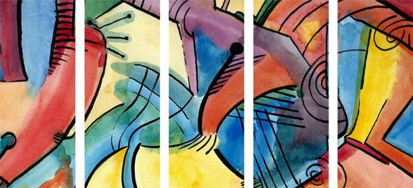 Tablou 5-piese artă abstractă