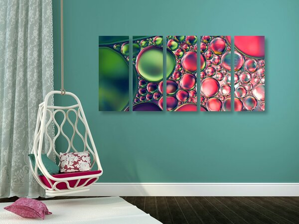 Tablou 5-piese picături de ulei în design abstract