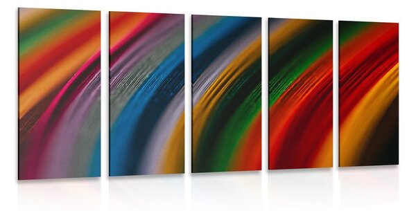 Tablou 5-piese detaliul materialului colorat