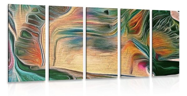 Tablou 5-piese abstracție psihedelică