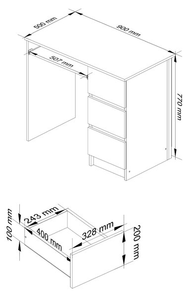 Masă PC Benicio (wenge) (D). Promo -14%. 1068985