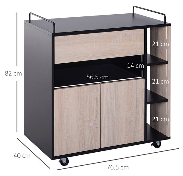 HOMCOM Cărucior de Bucătărie cu Roți și Dulap pentru Depozitare Mobilier Modern pentru Bucătărie | Aosom Romania