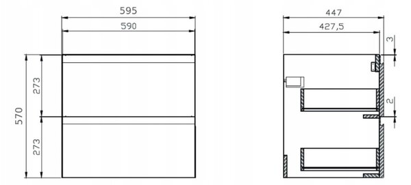 Cersanit Moduo, set dulap baie cu chiuveta blat 80x45x95 cm, stejar lucios alb, S801-446
