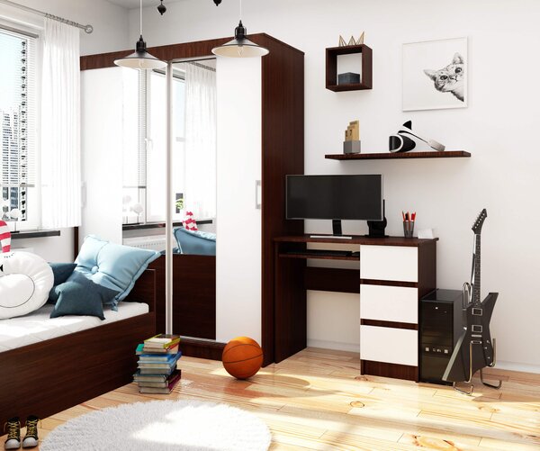 Masă PC Benicio (wenge + alb) (D). Promo -18%. 1069030