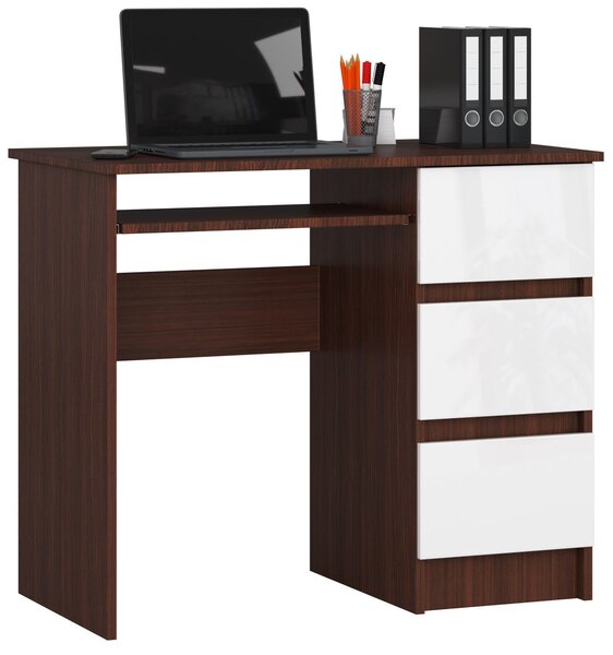 Masă PC Benicio (wenge + alb) (D). Promo -18%. 1069030