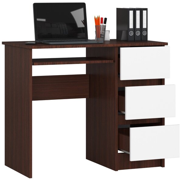 Masă PC Benicio (wenge + alb) (D). Promo -18%. 1069030