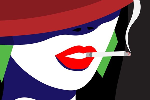 Tablou femeie în pălărie în stil pop-art