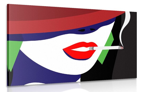 Tablou femeie în pălărie în stil pop-art
